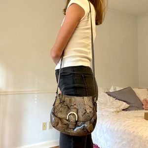 snakeskin coach purse